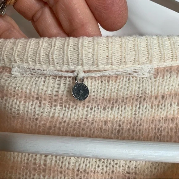 Anthropologie Knitted and Knotted Wool Boucle Cardigan Sweater Pink Small - Picture 3 of 6